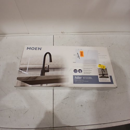 MOEN ADLER ONE HANDLE HIGH ARC PULLDOWN KITCHEN FAUCET - MATTE BLACK (MODEL: 87233BL) image 7