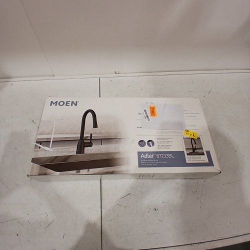 MOEN ADLER ONE HANDLE HIGH ARC PULLDOWN KITCHEN FAUCET - MATTE BLACK (MODEL: 87233BL) image 8