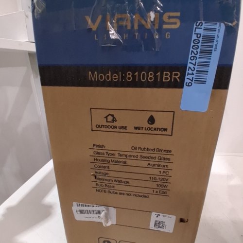 VIANIS LIGHTING ANTI EXTERIOR MOUNTABLE DUSK TILL DAWN SENSOR LANTERN - DIMMABLE - OIL RUBBED BRONZE image 2