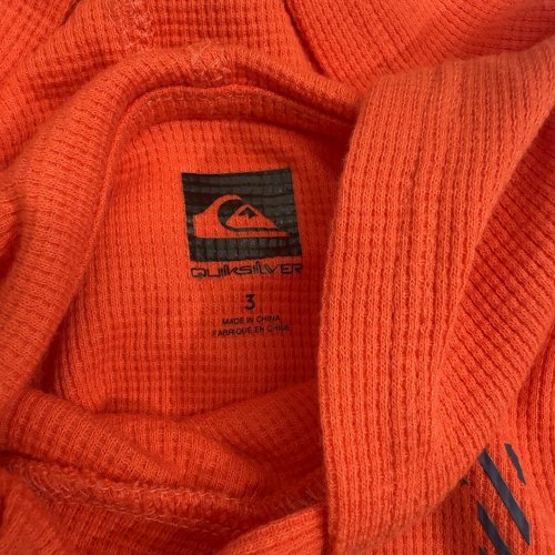 BOY'S QUIKSILVER LONG SLEEVE THERMAL HOODIE - SIZE 3 - ORANGE (STYLE:1206340) image 2