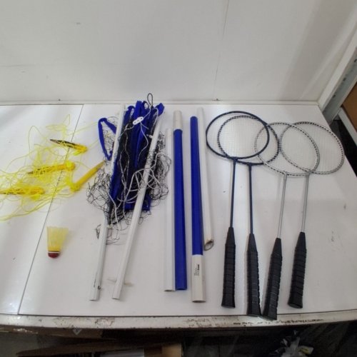 FRANKLIN FAMILY BADMINTON SET WITH 4 RACKETS - 20FT X 1.5" - BLUE/GREY (MODEL: 50500X) image 2