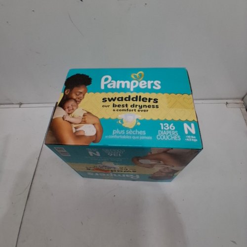136PK PAMPERS SWADDLERS SKIN SAFE DISPOSABLE DIAPERS - NEWBORN image 2