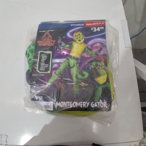 3PC BOYS FIVE NIGHTS AT FREDDY'S MONTGOMERY GATOR COSTUME - SMALL (4-6) - GREEN/YELLOW image 2