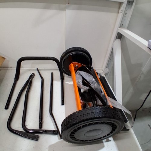 LAWNMASTER PUSH REEL LAWN MOWER - 14" - BLACK/ORANGE (MODEL: LMRM1401) image 2