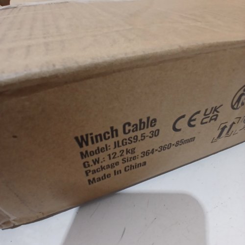 GALVANIZED STEEL WINCH CABLE WIRE WINCH ROPE WITH SWIVEL HOOK - 100FT - SILVER/ORANGE (MODEL: JLGS9.5-30) image 2