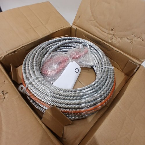 GALVANIZED STEEL WINCH CABLE WIRE WINCH ROPE WITH SWIVEL HOOK - 100FT - SILVER/ORANGE (MODEL: JLGS9.5-30) image 3