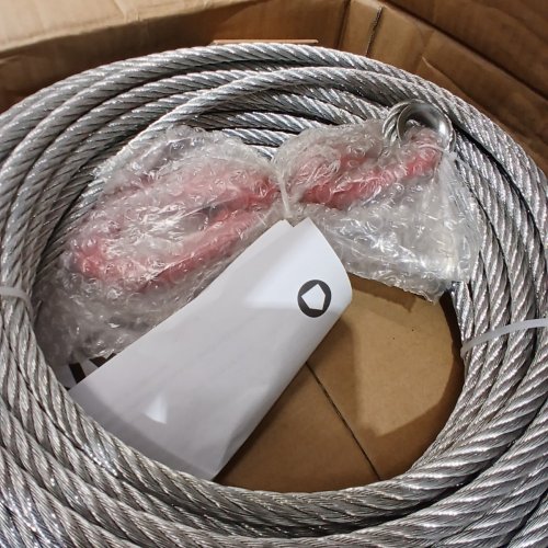 GALVANIZED STEEL WINCH CABLE WIRE WINCH ROPE WITH SWIVEL HOOK - 100FT - SILVER/ORANGE (MODEL: JLGS9.5-30) image 4
