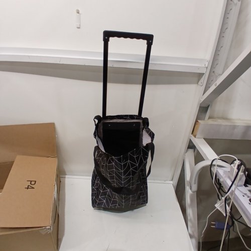 CKUAKIWU SHOPPING CART WITH WHEELS FOLDABLE SHOPPING TROLLEY WITH WHEEL & PULL HANDLE - BLACK image 2