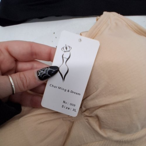 2PK ASSORTED WOMEN'S BREAST FEEDING BRAS -EXTRA LARGE- BLACK AND BEIGE image 3