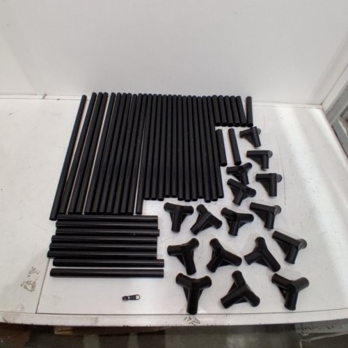 BUFOR PORTABLE PET PLAYPEN FOR OUTDOORS/INDOORS WITH PVC PIPES - 39" X 24" X 22" - BLACK AND WHITE PATTERN image 5