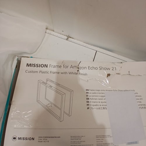 MISSION CUSTOM PLASTIC FRAME FOR AMAZON ECHO SHOW 21 - WHITE (MODEL: MC119) image 3