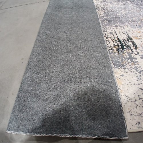 NON SLIP MODERN ABSTRACT AREA RUG - 6FT X 9FT - WHITE/BLACK/GOLD image 3