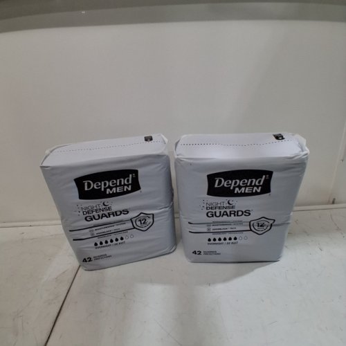 84PK MEN'S DEPEND NIGHT DEFENSE GUARDS WITH OVERNIGHT PROTECTION - X2 (42PK) (MODEL: 5837300) image 2