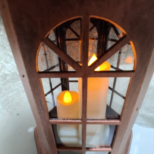 LED HANGING SOLAR GARDEN CANDLE LANTERN -7.5" COPPER image 2