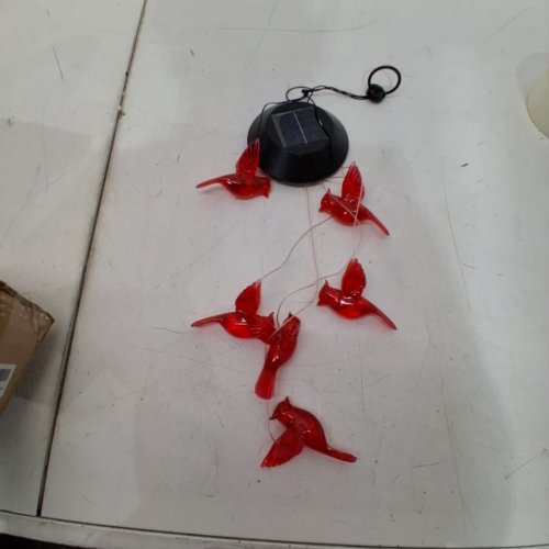 UXORSN OUTDOOR SOLAR CARDINAL WIND CHIMES - RED image 3