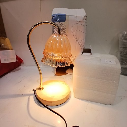 UNBRANDED CANDLE WARMER AND LED TABLE LAMP - 10" - AMBER/BROWN image 2