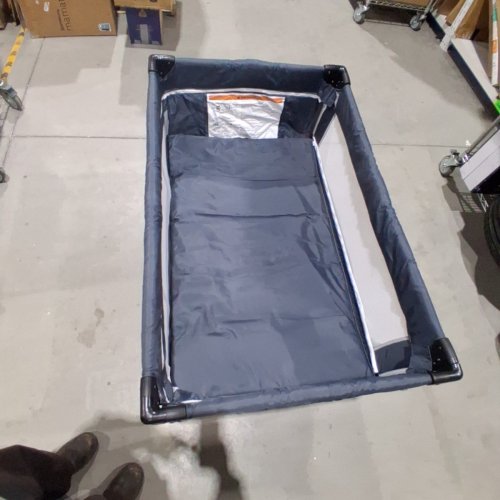 NOOKBEYA 2 LAYER COLLAPSIBLE BEDSIDE BABY BASSINET WITH BUILT IN CHANGING TABLE, STORAGE RACK AND CARRY BAG - NAVY/GREY (MODEL: MM002) image 2
