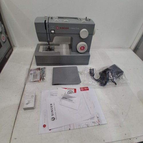 SINGER HEAVY DUTY PEDDLE OPERATED BUILT-IN NEEDLE THREADER SEWING MACHINE - 120 V, 0.7 AMP - GRAY (MODEL: 4452) image 3
