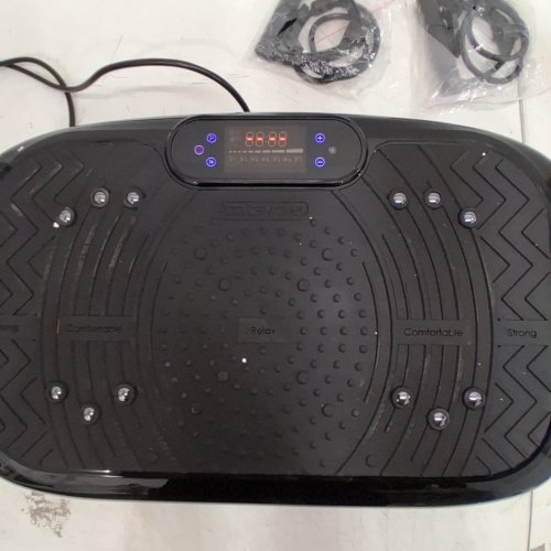 TAEVNO BLUETOOTH VIBRATION PLATE EXERCISE MACHINE WITH REMOTE - 450LB MAX/CAP - BLACK image 2