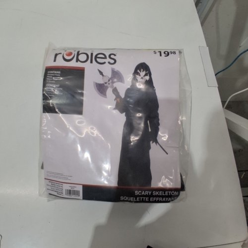 5PC RUBIES SCARY SKELETON COSTUME - LARGE 10-12 - BLACK (STYLE: 881031) image 2