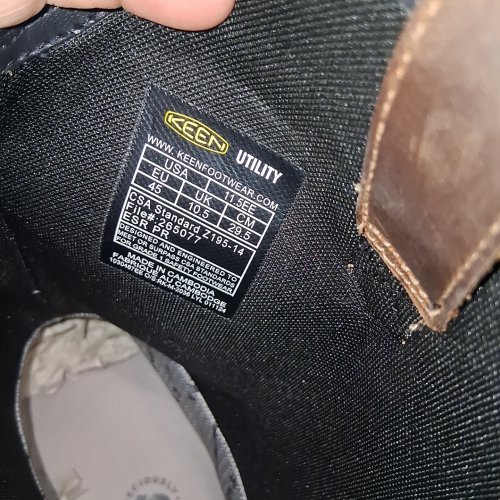 MENS KEEN UTILITY EVANSTON COMPOSITE TOE LEATHER PULL ON WORK BOOTS - SIZE 11.5EE - BLACK/BROWN (STYLE: 1030487) image 5
