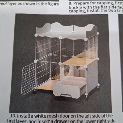 INDOOR 4-SECTION ROLLING CAT VILLA CAGE WITH LITTERBOX - WHITE/LIGHT BROWN - (MODEL: 863519_1) image 2