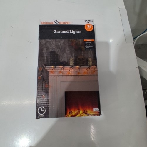 LED GARLAND PUMPKIN LIGHTS - 45LED/ 6FT - ORANGE/BLACK image 2