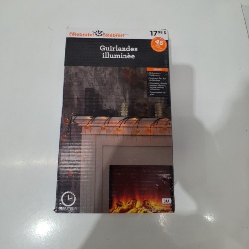 LED GARLAND PUMPKIN LIGHTS - 45LED/ 6FT - ORANGE/BLACK image 3
