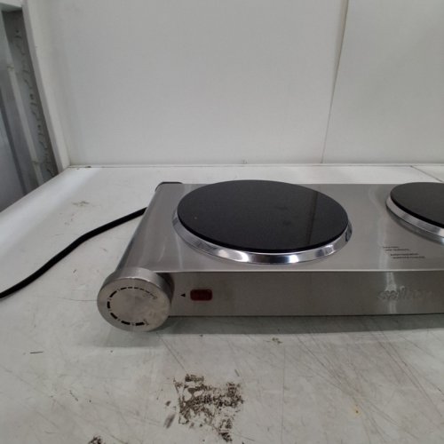 SALTON STAINLESS STEEL INFRARED COOKTOP DOUBLE BURNER - 1800W - GREY (MODEL: HP1269A) image 3