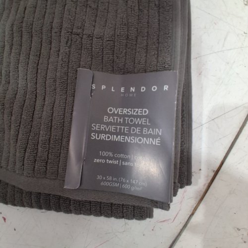 SPLENDOR HOME OVERSIZED COTTON BATH TOWEL - 30" X 58" - GREY (MODEL : 51082287) image 3