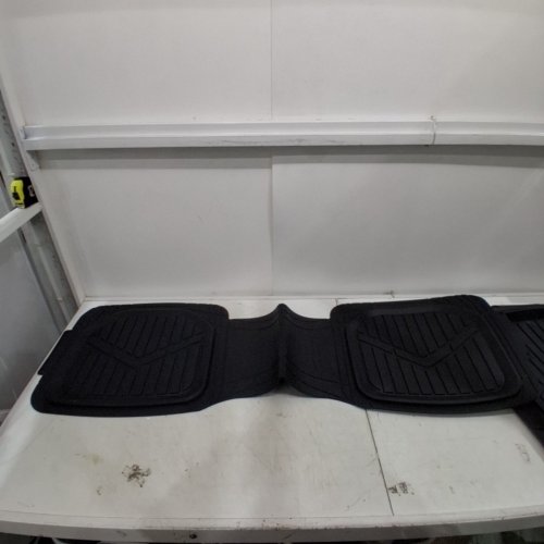 3PC AMAZON BASICS ALL-WEATHER HEAVY DUTY PVC FLOOR MATS - UNIVERSAL FIT - BLACK (MODEL: 812032625) image 2