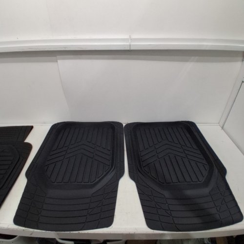 3PC AMAZON BASICS ALL-WEATHER HEAVY DUTY PVC FLOOR MATS - UNIVERSAL FIT - BLACK (MODEL: 812032625) image 3