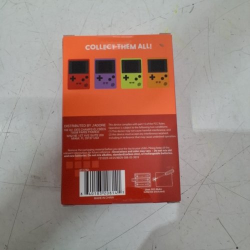 J'ADORE HANDHELD RETRO ARCADE GAME - 100 GAMES - 3.1" X 4.7" - ORANGE (MODEL: 851782) image 3