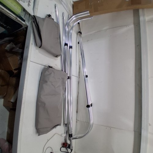 BPS COMPACT 3-BOW BIMINI TOP - 72" X 46" X 73" - 78" - GREY (MODEL:3679095) image 3