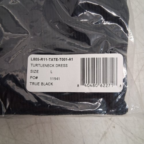WOMEN'S ASHER TATE TURTLENECK DRESS - LARGE - TRUE BLACK (STYLE: L805-R11-TATE-T001-A1) image 3