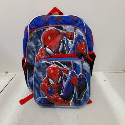 2PC SPIDERMAN BACKPACK AND LUNCHBOX SET - RED/BLUE image 2