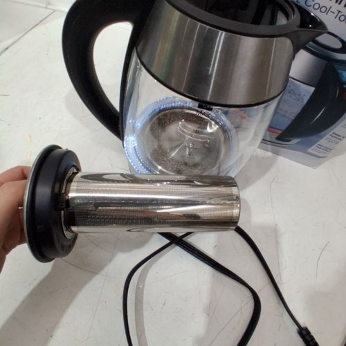 CHEFMAN DUAL-GLASS COOL-TOUCH DIGITAL KETTLE WITH ADJUSTABLE TEMPERATURE AND REMOVABLE TEA INFUSER - 1.7L CAP - STAINLESS STEEL/BLACK (MODEL: RJ11-17-CTI-DG-CA-CO/1992747) image 5