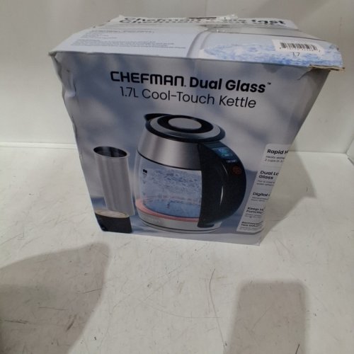 CHEFMAN DUAL-GLASS COOL-TOUCH DIGITAL KETTLE WITH ADJUSTABLE TEMPERATURE AND REMOVABLE TEA INFUSER - 1.7L CAP - STAINLESS STEEL/BLACK (MODEL: RJ11-17-CTI-DG-CA-CO/1992747) image 6