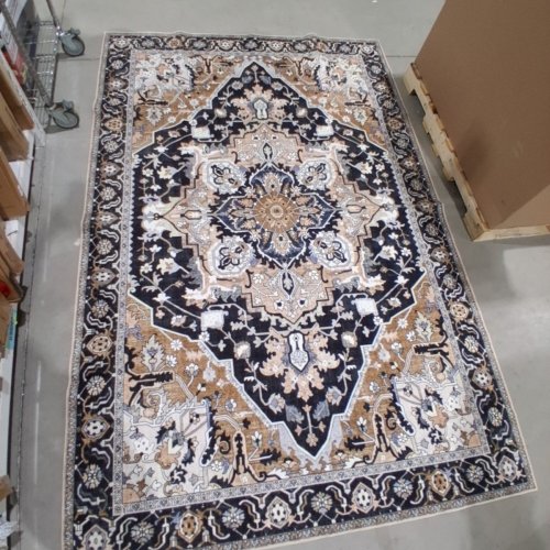 BOHO FARMHOUSE WASHABLE NON-SLIP AREA RUG WITH TPE BACKING - 6FT X 9FT - BLACK/MULTICOLOUR image 2