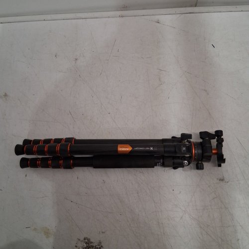 K&F CONCEPT COMPACT CARBON FIBER CAMERA TRIPOD WITH 28MM METAL BALL HEAD - 62" - BLACK/ORANGE (MODEL: A255C2+BH-35L) image 4