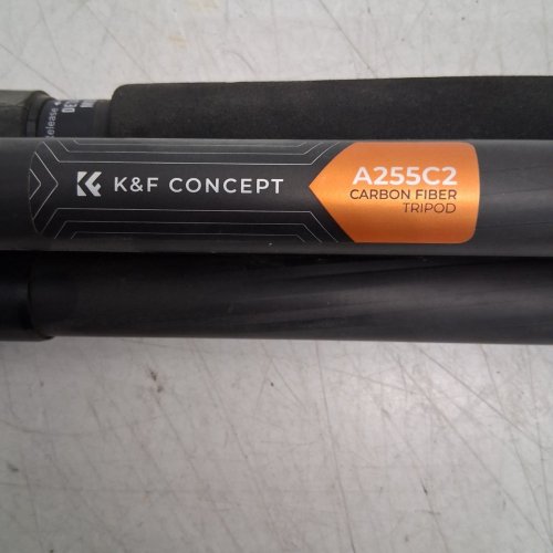K&F CONCEPT COMPACT CARBON FIBER CAMERA TRIPOD WITH 28MM METAL BALL HEAD - 62" - BLACK/ORANGE (MODEL: A255C2+BH-35L) image 5