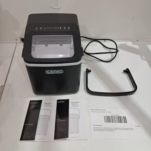 ICEMAN DUAL-SIZE ICE SELF CLEANING PORTABLE COUNTER TOP ICE MAKER - 22LBS/ 24HRS - BLACK (MODEL: RJ56-BUL-12) image 3
