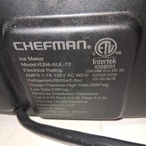 ICEMAN DUAL-SIZE ICE SELF CLEANING PORTABLE COUNTER TOP ICE MAKER - 22LBS/ 24HRS - BLACK (MODEL: RJ56-BUL-12) image 8