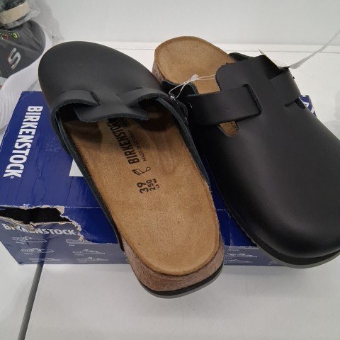 UNISEX BIRKENSTOCKS BOSTON SUPER GRIP SLIDE SANDALS - WOMENS:8 MENS: 6 - BLACK (STYLE: 0060194/1940871) image 3