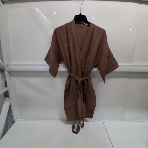 WAIST TIE KIMONO - EXTRA SMALL - BROWN image 2