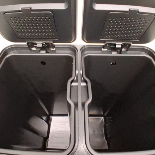 DUAL COMPARTMENT STEP-OPEN SOFT-CLOSE LID TRASH CAN WASTE BIN - 60L - WHITE (MODEL: LY-60) image 3