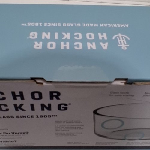 16PC ANCHOR HOCKING ROUND GLASS STORAGE CONTAINER SET - CLEAR/BLUE image 4