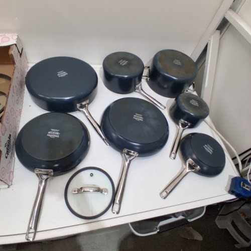 11PC GREENPAN CERAMIC NON-STICK COOKWARE SET - GREY image 3