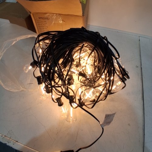 OHLUX OUTDOOR BISTRO STRING LIGHTS - 120FT, WITH 32 SHATTERPROOF ST38 VINTAGE EDISON BULBS, 2200K WARM, DIMMABLE, CONNECTABLE LED LIGHT STRING - WARM WHITE (MODEL: GLS-20J2P-E17-ST38-1-100) image 2