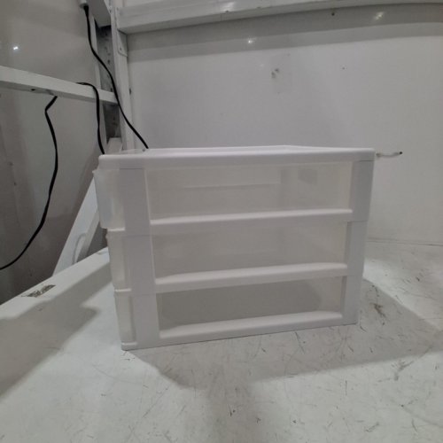 IRIS STACKABLE PLASTIC 3-DRAWER DESKTOP ORGANIZER -12"X10" - WHITE (MODEL: CDD-XS3) image 3